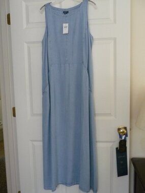 J JILL TALL DENIM MAXI DRESS